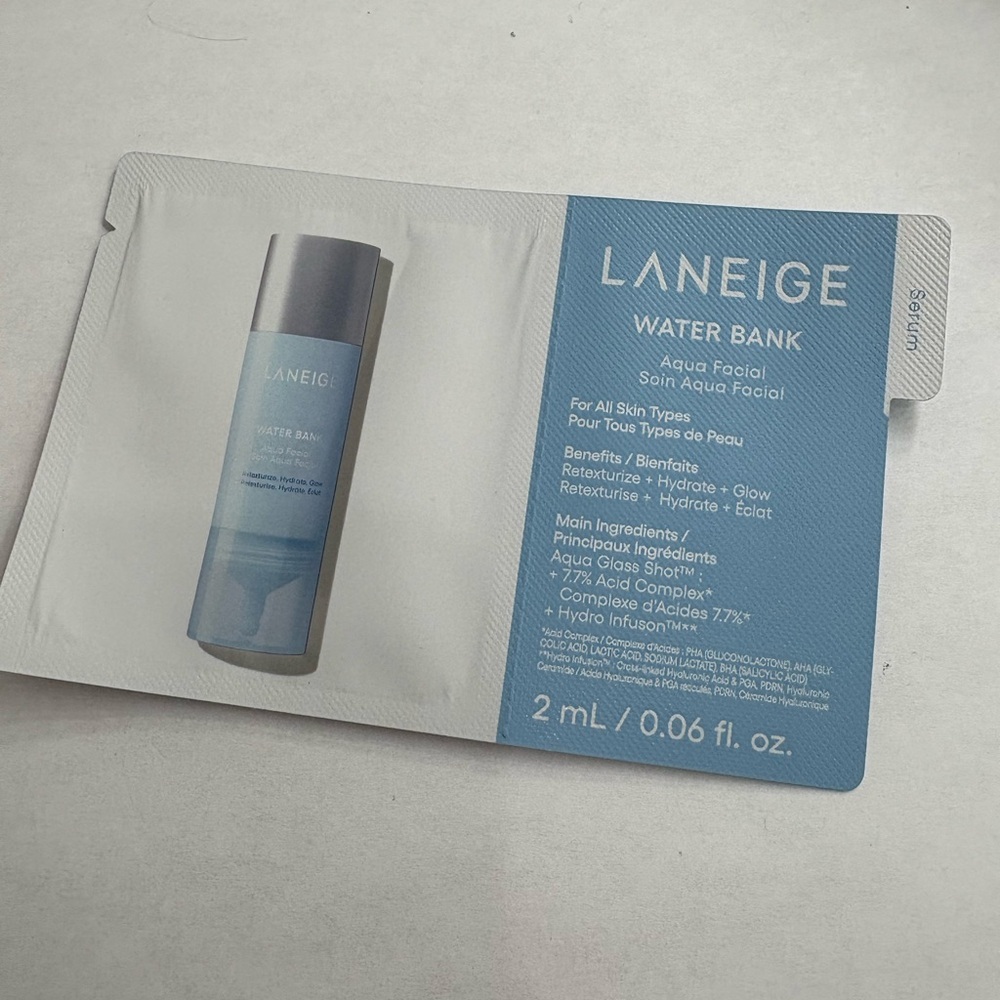 5/$15☀️LANEIGE Water Bank Aqua Facial